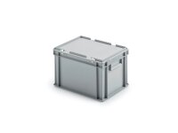 Eurobehälter mit Deckel 400 x 300 x 235 mm, Griff offen / Palette