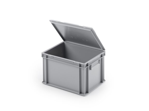 Eurobehälter mit Deckel 400 x 300 x 235 mm, Griff geschlossen / Palette