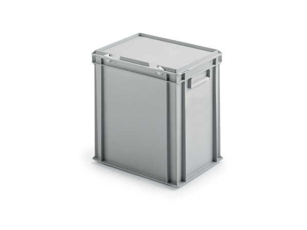 Eurobehälter mit Deckel, 400 x 300 x 400 mm, Griff geschlossen / Palette