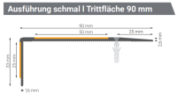 Antirutsch-Treppenkantenprofil stark, gelb/schwarz, R13, 90 mm x 800 mm
