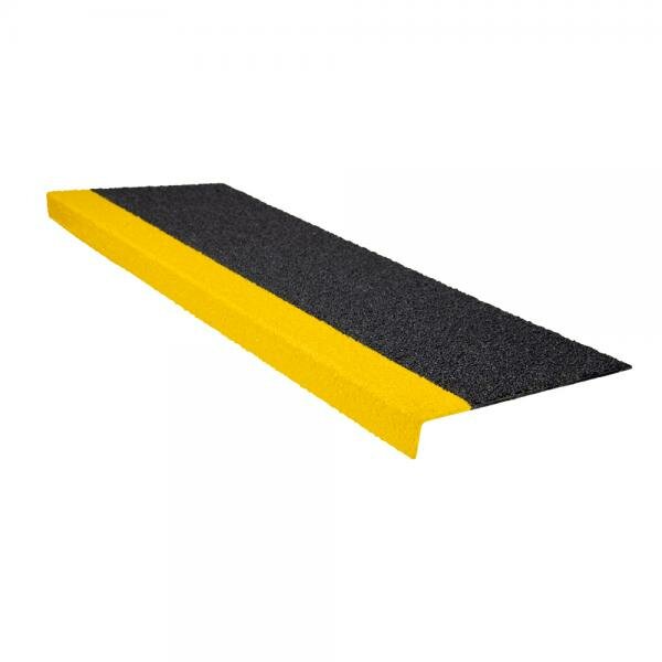 Antirutsch-Treppenkantenprofil robust schwarz/gelb, 230 x 600 mm