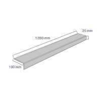 Antirutsch-Treppenkantenprofil standard, schwarz, R13, 100 mm x 1000 mm