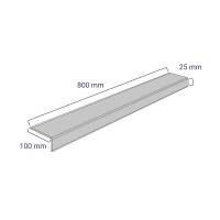Antirutsch-Treppenkantenprofil standard, gelb/schwarz, R13, 100 mm x 800 mm
