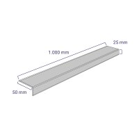 Antirutsch-Treppenkantenprofil standard, schwarz, R10, 50 mm x 1000 mm