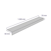Antirutsch-Treppenkantenprofil standard, gelb/schwarz, R10, 50 mm x 1000 mm
