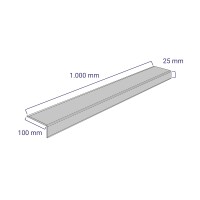 Antirutsch-Treppenkantenprofil standard, gelb/schwarz, R10, 100 mm x 1000 mm