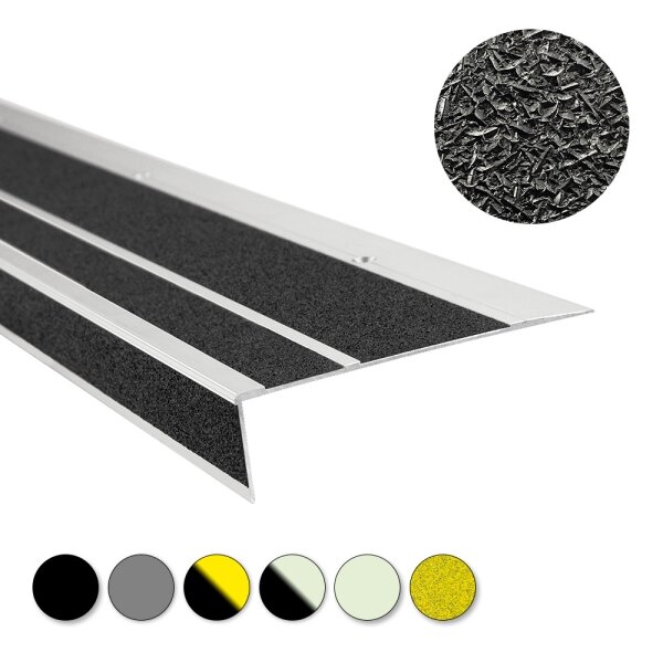 MUSTER: Antirutsch-Treppenkantenprofil stark, schwarz, R13, 90 mm x 600 mm