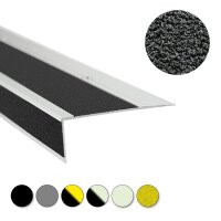 MUSTER: Antirutsch-Treppenkantenprofil stark, schwarz, R13, 120 mm x 600 mm