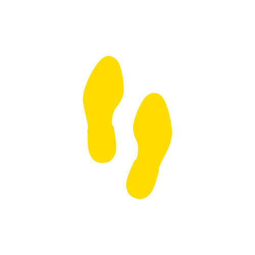 Piktogramm, Fußabdruck PU gelb
