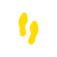 Piktogramm, Fußabdruck PU gelb