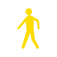 Piktogramm, Fußgänger, PU gelb
