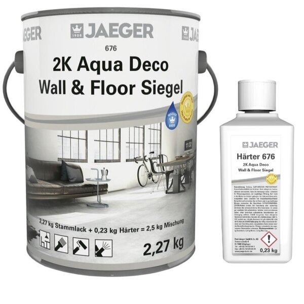 Jaeger 676 2K Aqua Deco Wall & Floor Siegel seidenmatt 2,5 kg farblos inkl. Härter