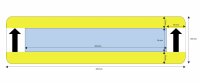 MUSTER-Bodenschild Pfeil, gelb, 100 x 380 mm,...