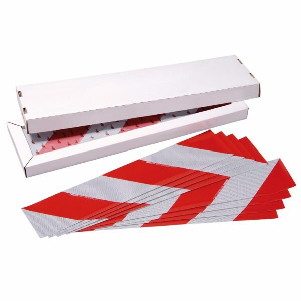 Container - Warnmarkierung BM-040, 8 Streifen im Set, je 4 Stück links- und rechtsweisend