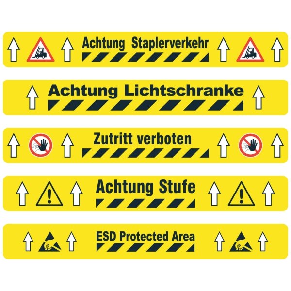 MUSTER: Band strapazierfähig BM-050-1 Achtung Stufe,75 mm x 600 mm,Antirutsch