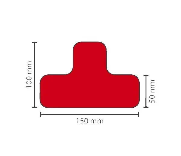 MUSTER: Stellplatzmarkierung extrem strapazierfähig antirutsch BM-160 T-Stück, 50 mm, rot
