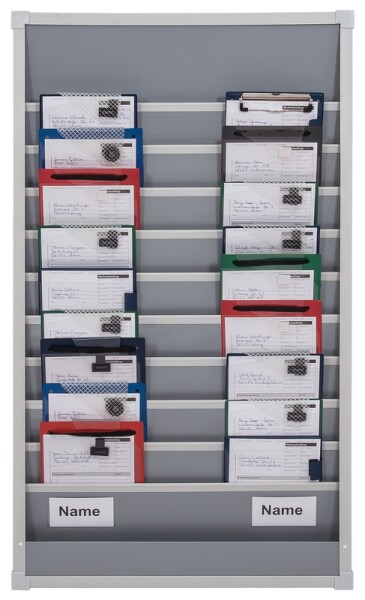 Plantafel Zweireihig DIN A5- und 2/3 DIN A4-Belege,10 Schienen