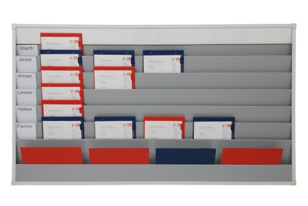 Plantafel mit individueller Beschriftung DIN A4-Belege, 6 Schienen