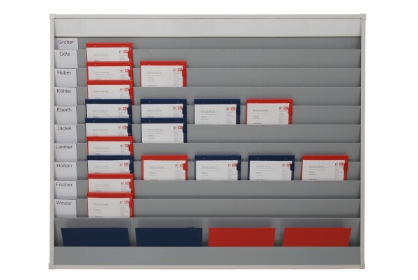 Plantafel mit individueller Beschriftung DIN A4-Belege, 10 Schienen