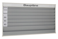 Plantafel mit Beschriftung Baupläne, 6 Schienen