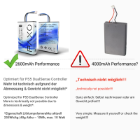 PS5 Controller Akku High-Performance Li-Ionen 2600mAh
